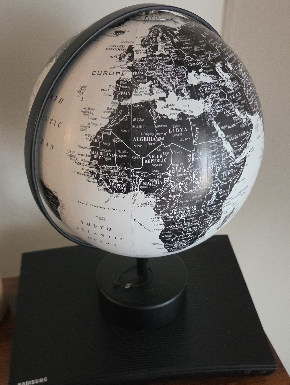 Monochrome Black & White Decorative Globe Accent